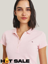 Polo Slim Women Tommy Hilfiger Pink Polos
